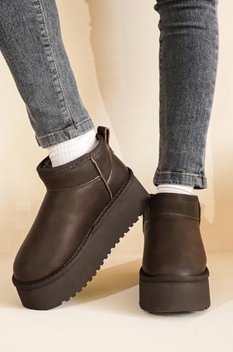 Image of Project Cloud 100% Genuine Leather Platform Ankle Boots for Women