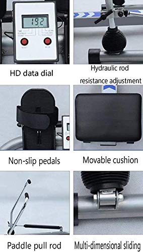 Image of Rowing Machine Indoor Rower Hydraulic Rower Trainer Adjustable Resistance HD Data Display Maximum Load 140kg for Home Fitness Exercise