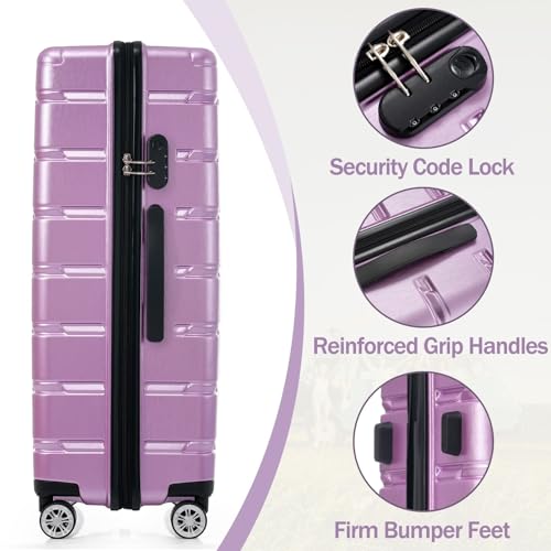 Durable Hardshell Luggage Set - 3 Piece Travel Suitcase with 360° Wheels for Men and Women (20/24/28 Inch)3