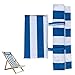 AEIOFU Sling Chair Replacement Fabric 45x17 Striped Sling Chair Fabric with Pillow Long Lasting Heavy Duty Canvas for Seaside, Deck, Patio, Garden, Sky Blue