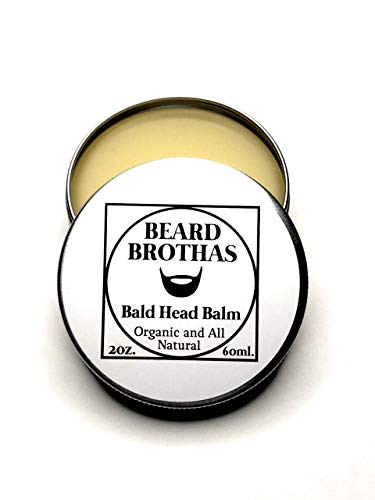 Bald Head Balm Moisturizer. Organic Cold Pressed Unrefined Argan & Jojoba Oil. Shea Butter, Cocoa butter, Bees Wax for Lasting Shine & Protection. Lightly Scented with an Essential Oil Blend