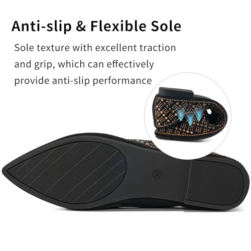 Aomigoct Flats for Women Dressy Shoes: Comfortable Pointed Toe Work Flats - Ladies Slip On Walking Casual Shoes4