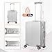 VentureVault All Aluminum Carry On Luggage 22x14x9 Airline Approved，Hard Shell Carry On Luggage, Zipperless Luggage Aluminum Suitcase Luggage (sliver, 20inch)