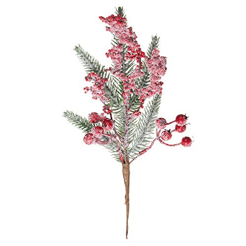 Crafare 12 Pc 12 Inch Artificial Christmas Floral Picks Assorted Holly Picks Stems Pine Branches Picks Spray With Pinecones Holly Leaves For Floral Arrangement Wreath Winter Holiday Season Décor #TOP5