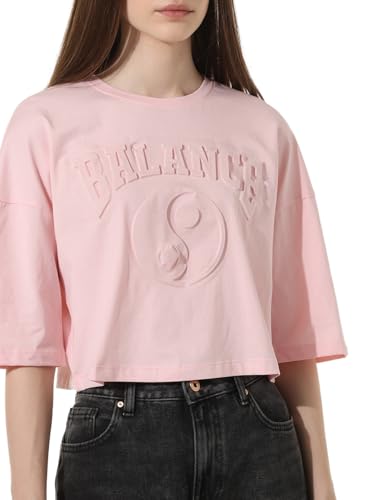 Image of ONLY Women's Loose Fit Typography Cotton T-Shirt