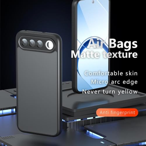 Image of Phone Case for Realme 16 5G, Matte PC+TPU Cover, Airbag Corner Protection, Anti-Fingerprint, Never Turns Yellow, Micro Arc Edge, Camera Lens Cutout, Black