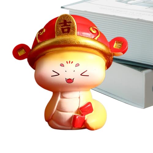 Décorations de serpents, décoration de serpents dorés | Petite statue de bon augure en résine - Statue d'animaux de la fête du printemps, sculpture de la...