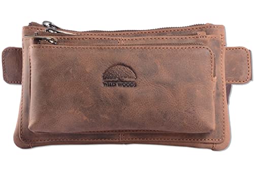 WILD WOODS® Bauchtasche Echt Leder Vintage...