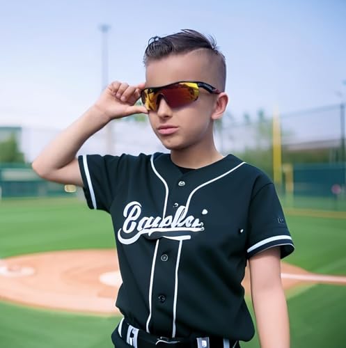 Image of FEISEDY Kids Polarized Sports Sunglasses, TR90 UV400 Baseball Cycling