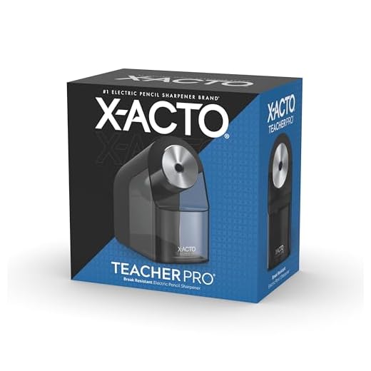X-ACTO Pencil Sharpener | Teacher Pro Electric Pencil Sharpener, With Auto Adjust Dial, SafeStart Motor, SmartStop, Black, 1 Count