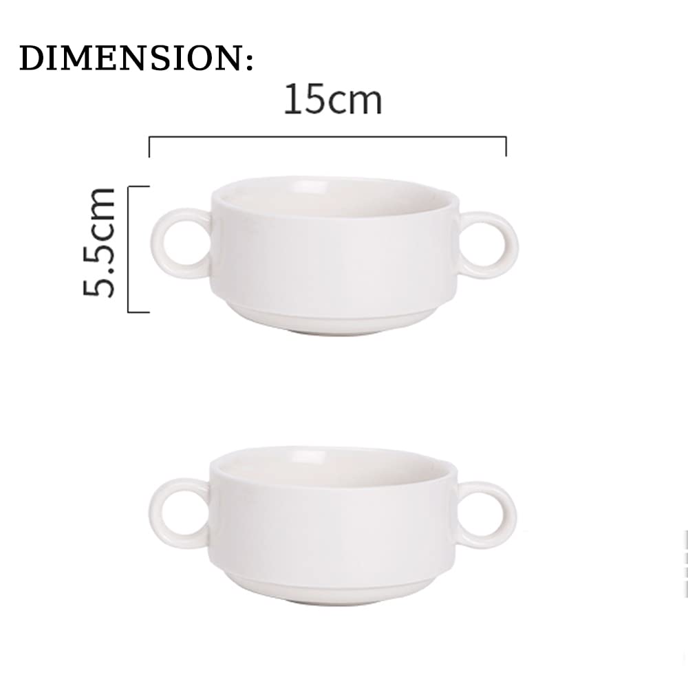Zestaw Ceramicznych Misek Do Zupy, Odpornych Na Ciepło, Układanych W | Garnek Do Cebuli Francuskiej, Pojemność 300 Ml, Kompatybilny Z Piekarnikiem I Kuchenką Mikrofalową