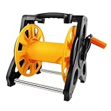 Heavy Duty Garden Hose Reel Cart Without Hose, Prevents Twisting Hose Pipe Reel or Home Patio Deck Yard Garden Driveway Stable, Free-Standing or Wall-Mounted Mobile Hose Guide, Yellow