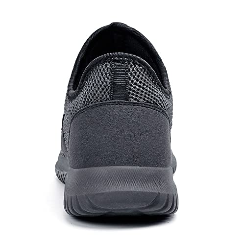 Troadlop Men Workout Running Shoes Knitted Fashion Slip On Lightweight Outdoor Casual Walking Shoes Dark Grey 11 M Us #TOP3