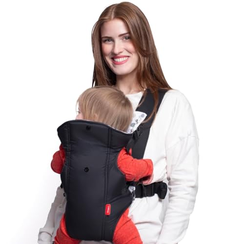 Image of Nuby Classic Baby Carrier: Newborn to Toddler |Face-in and Face-Out Carrier | Black | Lightweight & Comfortable |Removeable Baby Drool Bib | 8-35 lb. (3.6-14 kg)