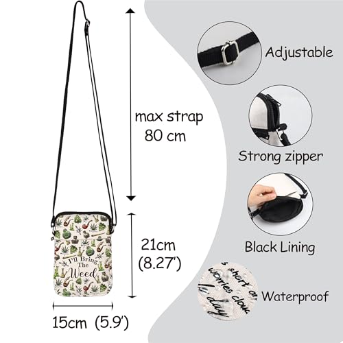 MNIGIU Funny Weed Leaf Crossbody Bag 420 Gift For Women I'll Bring The Weed Shoulder Bag Cannabis Leaf Inspired Gift2