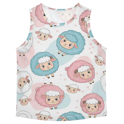 J JOYSAY Cute Goat Colorful Boys Tank Top Sleeveless Muscle Shirts Quick Dry Sport Workout Active Kids T-Shirts 3-15T