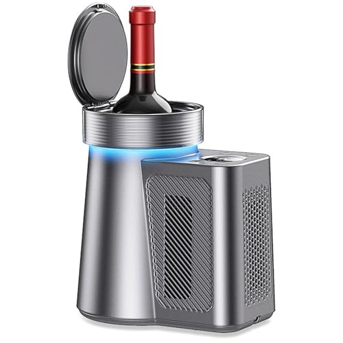 Enfriador De Vino Eléctrico Portátil 1 Botella, Control 2–20°c, Pantalla Digital Led, Sistema Termoeléctrico Sin Hielo, Negro Gray