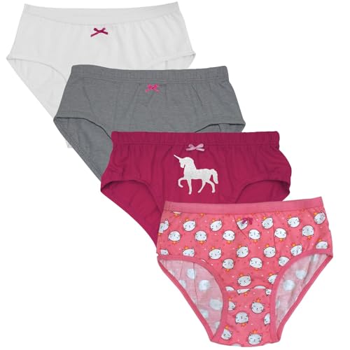 Image of DChica Essentials Cotton Panties for Girls, Comfortable Mid-Waist Hipster Panty with Stretchable Soft Inner Elastic, Full Coverage Breathable Briefs (Multicolor) Solid & Printed