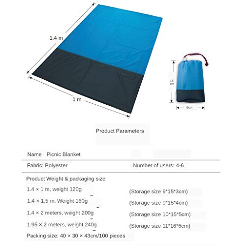 yotijar Cobertor de piquenique portátil dobrável, viagem, praia, festivais de música, passeios, tape