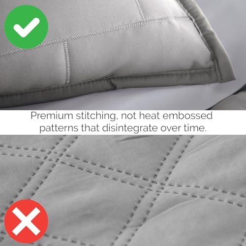 Image of Southshore Fine Living, Inc. Twin Daybed Comforter Set, 6-Piece Bedding Set with Twin Daybed Cover, 3 Pillow Shams, Bed Skirt, Throw Pillow - Day Bed Quilt Set, Brickyard Steel Grey
