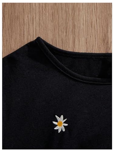 MakeMeChic Girl's Floral Short Sleeve Tee Shirts Crew Neck Tie Side Summer Casual Tops4