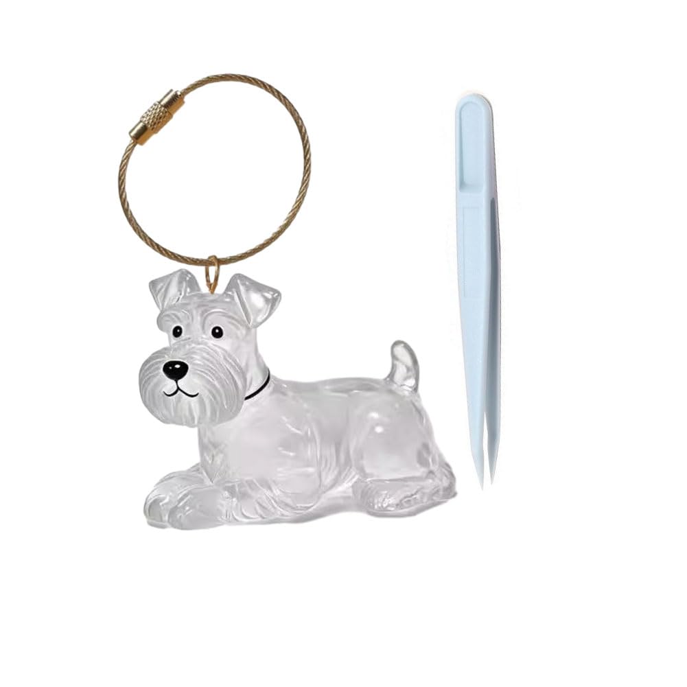 Awpland Dog Hair Collector, Transparent Pet Hairs Storage Bottle with Chain and Hair Pickup, Memorial Dog Hair Keepsake for Pet Owner
