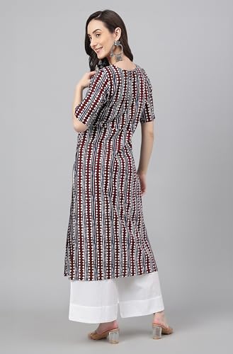 Image of Janasya Women's Cotton Regular Fit Casual Kurta