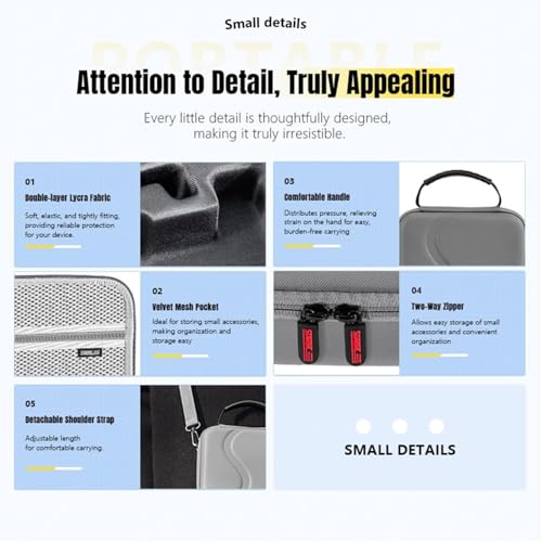 Image of LEQTRONIQ Osmo Mobile 7P /8 Case, Portable PU Shoulder Bag for DJI OM 7 Pro /OM8 Gimbal Stabilizer Travel Case (Gimbal not Included)