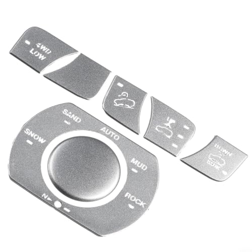 Cubierta de botón 4WD en aleación de aluminio plata para interior de Jeep Grand 2016+ 2