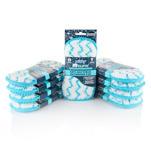 Minky M Cloth Anti-Bacterial Bathroom Cleaning Pad - 9 Pack, Anti-Bacterial Protection, High Density Microfibre With Non-Scratch Technology, Dual Sided For Powerful & Effective Cleaning