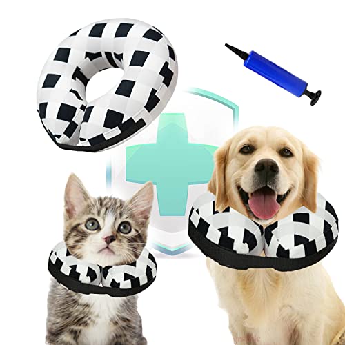Image of Inflatable gentlegrid Protective Dog Donut Cone Collar for Dogs Cats-Soft Recovery Adjustable E-Collar Dog Neck Donut Cone Alternative After Surgery to Prevent from Biting Licking Scratching