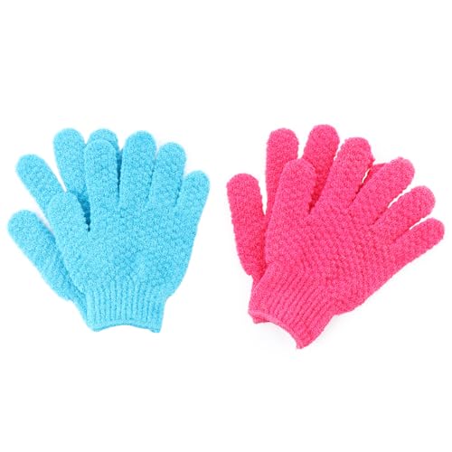 ASAKKURA 4 Guantes y Eliminación de Muerta Exfoliantes Corporales de Poliéster para para y para Baño Diario Baño Diario y Masaje de Espalda Masaje de Espalda