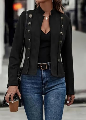 Cropped Jacket Women Faux Suede Jacket Women Casual Long Sleeve Blazer Jackets Lightweight Moto Jackets Fall Outfits4