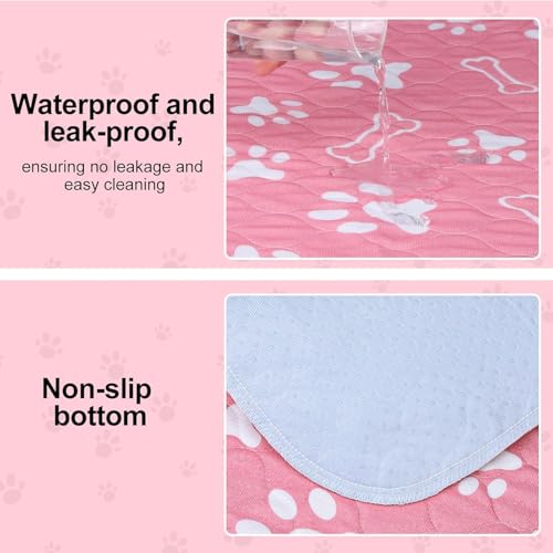 Image of BEAUTYZOO Washable Pee Pads for Dogs, 36 inch x 72 inch Extra Large Reusable Puppy Pads, Absorbent Potty Training Dog Mats, Non-Slip Pet Whelping Pads for Incontinence, Housebreak, Crate, Bed, Playpen, Pink