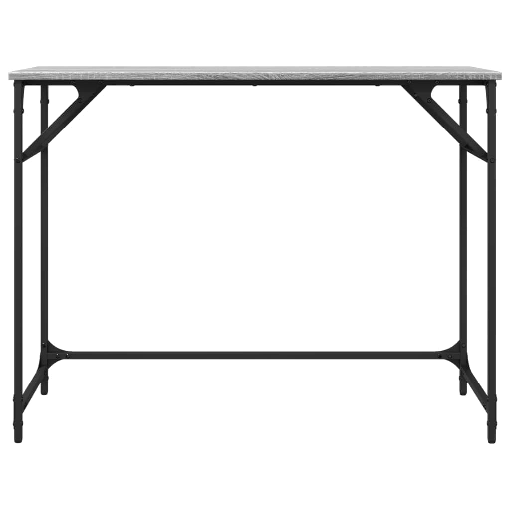 Scrivania in legno Sonoma e acciaio, 100 x 45 x 76 cm, compatta, per casa, studio, camera dei ragazzi, con piano stabile e piedini in metallo moderni