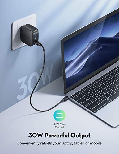 image for RAVPower USB C Charger 30W 2-Port PD Fast Wall Charger Foldable Magsaf