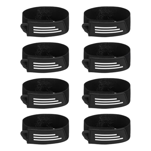 YELARXI Bike Pant Leg Strap, Cycling Safety Bind, Pant Bands Clip Strap, Adjustable Elastic Bike Ankle Leg Fastening Belt 8 Pcs & Black -Fitting for (Cycling/Jogging/Camping/Climbing)