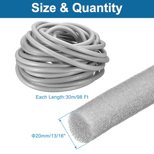 Image of PATIKIL 13 /16 inch x 98 ft Foam Backer Rod, Foam Caulk Saver Concrete Expansion Joint Filler Weather Strip for Sealing Concrete Gaps, Crack Joint Sealer, Grey
