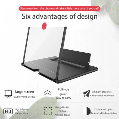 Image of Drumstone (๐๐ ๐๐๐๐ซ๐ฌ ๐๐๐ซ๐ซ๐๐ง๐ญ๐ฒ) 3D HD Mobile Screen Magnifier 12 Inch - Foldable Video Amplifier & Smartphone Stand Bracket for Comfortable Viewing Experience (White)