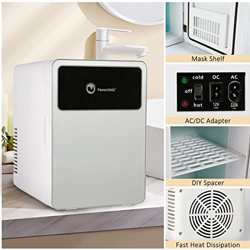 Image of Mini Fridge 8L, Makeup Skincare Fridge 110V AC / 12V DC Portable Small Refrigerator Cooler Warmer for Skin Care, Cosmetics, Beverage, Desktop Accessory for Home Office Dorm Travel