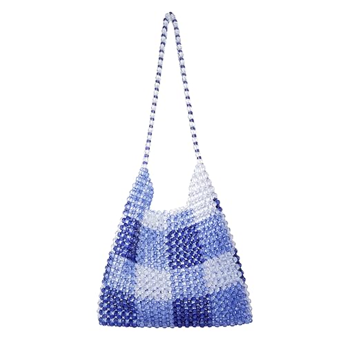 Acrylic Beaded Colorful Shoulderbag Transparent Underarm Purse Beach Bag for Party