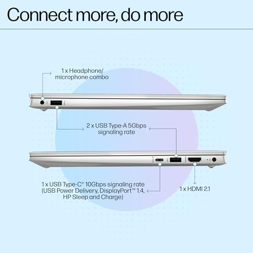 HP Pavilion, 12th Gen Intel Core i5-1235U, 16GB DDR4, 512GB SSD, (Win 11, Office 21, Silver, 1.41kg) IPS, BrightView, 14-inch(35.6cm) FHD Laptop, Intel Iris Xe Graphics, HD camera, Backlit KB,dv2014TU 8 41+i1TI6pAL