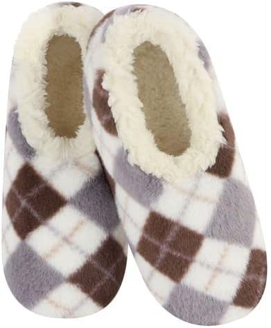 Snoozies Slipper Socks for Women Indoor, Cozy Sherpa-Lined Womens Slippers Non-Skid, Ladies Gifts