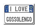 Fridge Magnet of Gossolengo in the province of Piacenza realized with the followings elements: