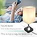 COZOO USB Bedside Dimmable Table Desk Lamp with 2 USB Charging Ports 2 Outlets Power Strip,Black Charger Base Flaxen Fabric Shade, LED Light for Bedroom/Nightstand/Living Room/Dorm/Home Office/College