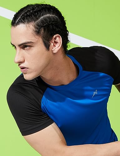 Image of Amazon Brand - Symbol Men's Color Block Active Regular Fit Sports T-Shirt | Round Neck | Half Sleeve (Available in Plus Sizes) Polyester