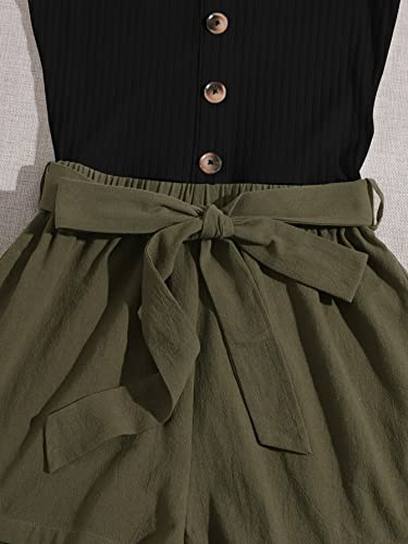 SOLY HUX Casual Summer Rompers for Women Sleeveless Vacation Outfits Short Jumpsuit - Image 5