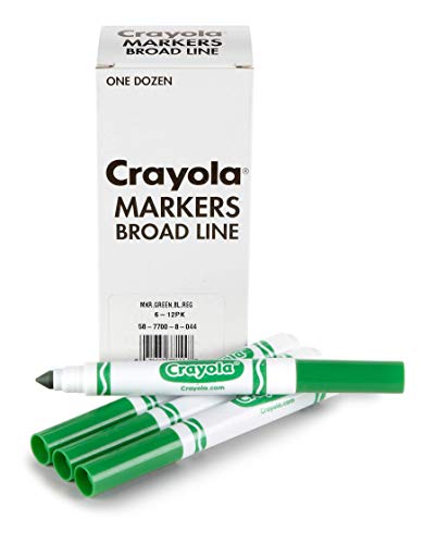 Crayola Broad Line Markers - Green (12ct), Markers for Kids, Bulk School Supplies for Teachers, Nontoxic, Marker Refill with Reusable Box