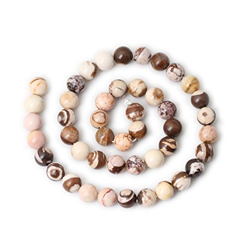 Cheavian 45Pcs 8Mm Natural Australian Zebra Gemstone Round Loose Beads Crystal Energy Stone For Diy Jewelry Making 1 Strand 15" #TOP1