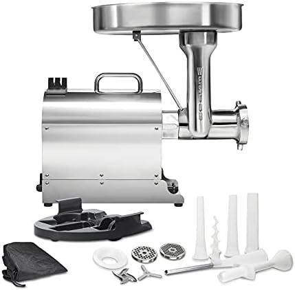 Weston Pro Series Electric Meat Grinder 7 Sausage Stuffer, Commercial Grade, 1500 Watts, 2 HP, 21lbs. Per Minute, Heavy Duty Stainless Steel (10-3201-W)